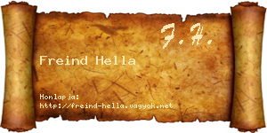 Freind Hella névjegykártya
